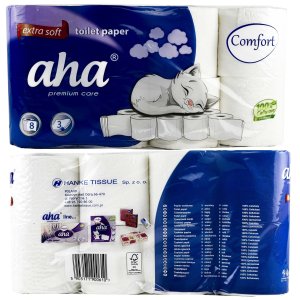 Papier Toaletowy 8 Rolek 3 Warstwy Premium Care Extra Soft AHA 