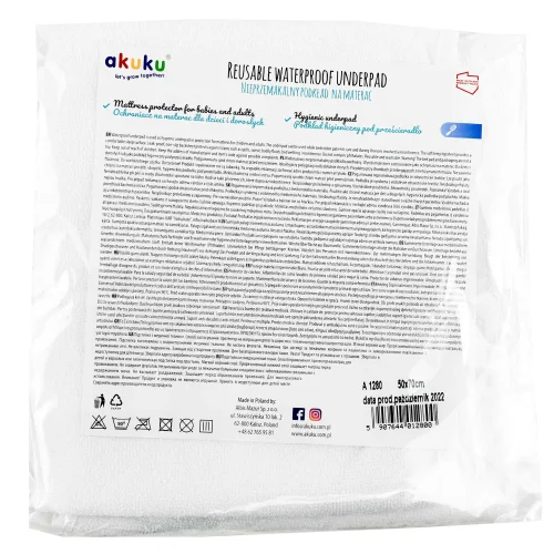 Wielorazowy podkład nieprzemakalny Akuku 50x70 cm biały-a1280.webp