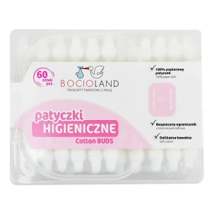 Patyczki Higieniczne dla Niemowląt z Ogranicznikiem Bocioland – 100% Bawełna – 60 szt.