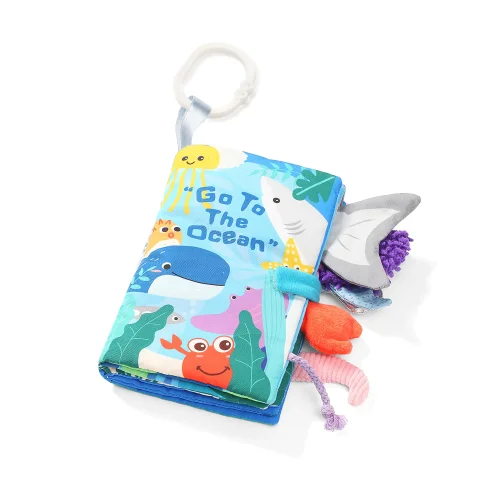 Książeczka sensoryczna BabyOno Go To The Ocean z wystającymi ogonkami.webp