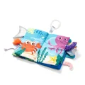 Szczegóły materiałów i faktur książeczki sensorycznej BabyOno Go To The Ocean.webp