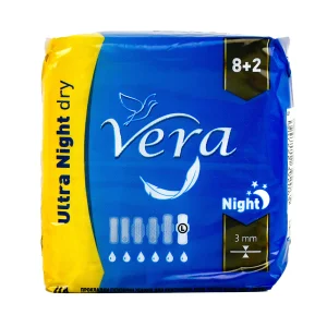 Podpaski na Noc VERA Ultra Night DRY – Maksymalna Suchość – 10 szt. 